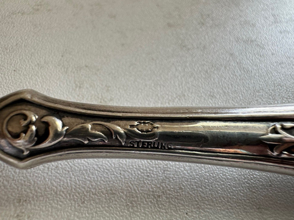 Antique Webster Sterling Silver Handle Button Hook Floral & Scrolling Decoration