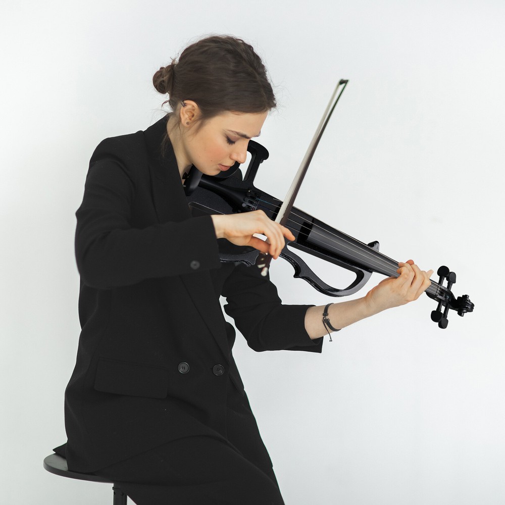 4/4 Full Size Bunnel Edge Electric Silent Violin with String Case Bow Rosin