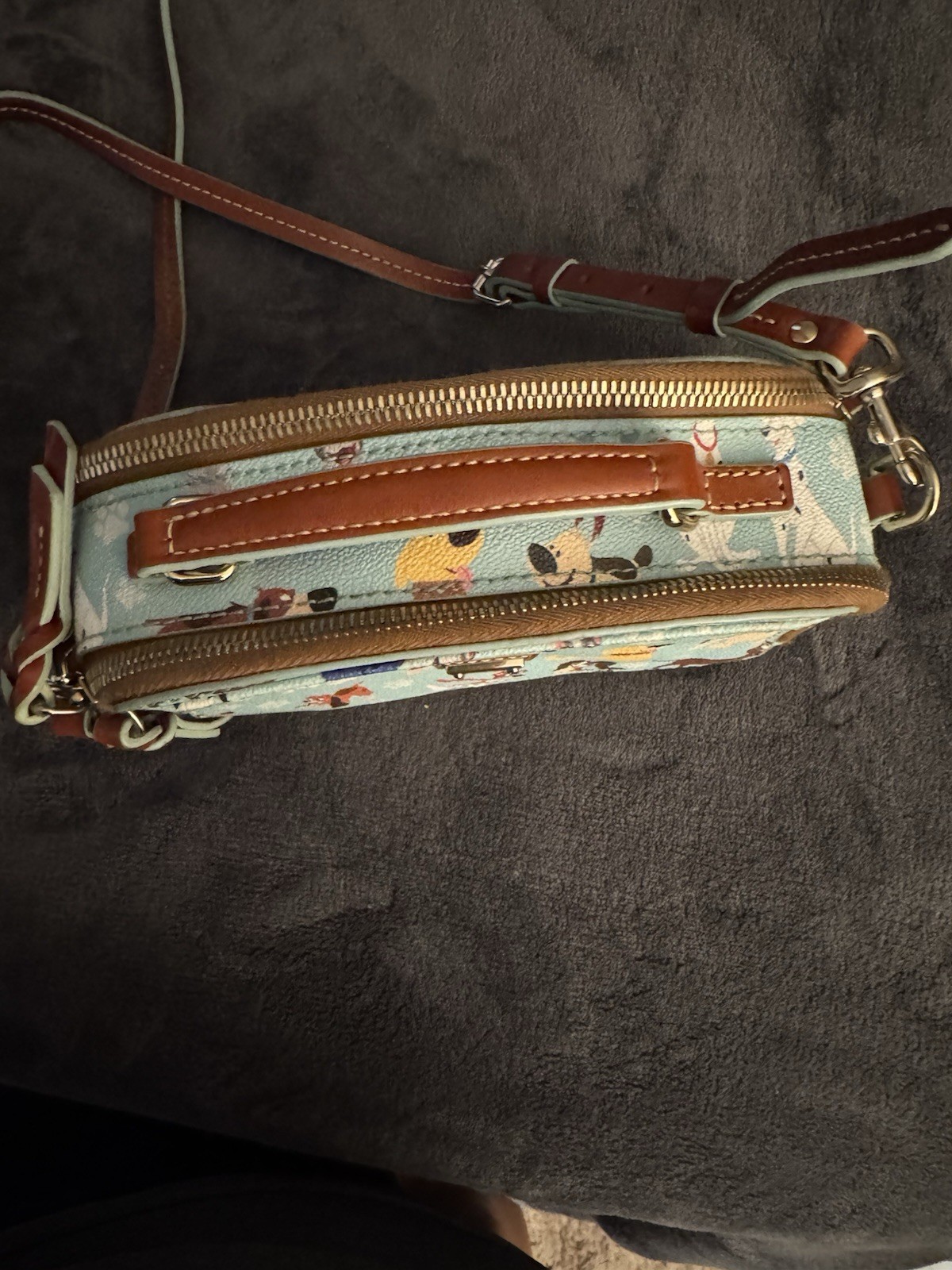 Dooney & Bourke Disney Dogs Blue 2017 Ambler Crossbody Shoulder Purse EUC