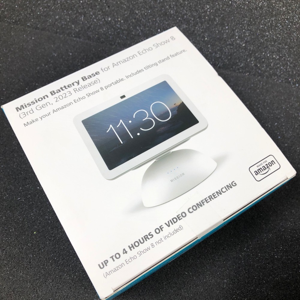 Mission Battery Base for Amazon Echo Show 8 3rd Gen - White