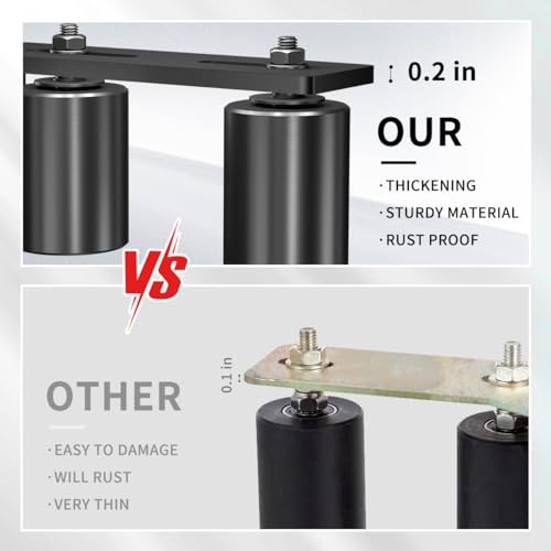 2 Pack Heavy Duty Slide Gate Guide Roller 3"L Rear Post 3 inch-2 pack Black