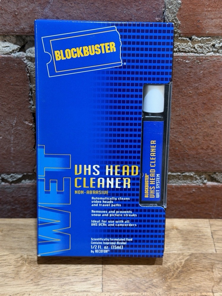Blockbuster Video VHS Head Cleaner, VHS Wet System, No Solution
