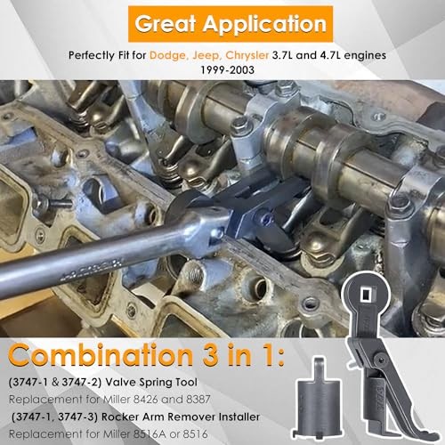 Rocker Arm Remover Installer & Valve Spring Compressor Tool for Chrysler,
