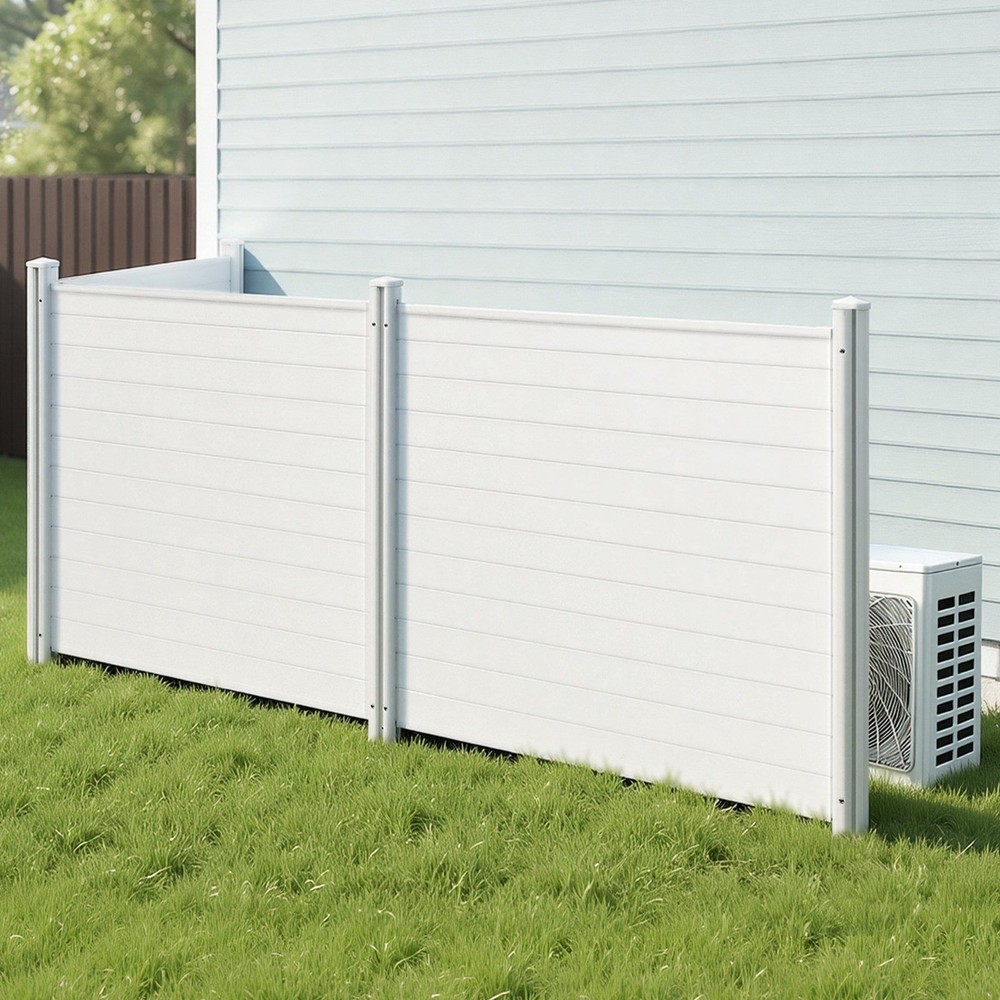 3-Pc Horizontal Vinyl Privacy Screen for A/C, Trash & Pool Equipment