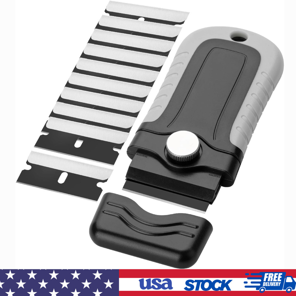 Bates- Razor Blade Scraper, Razor Scraper Set with 10 Pcs Extra Blades, Window S