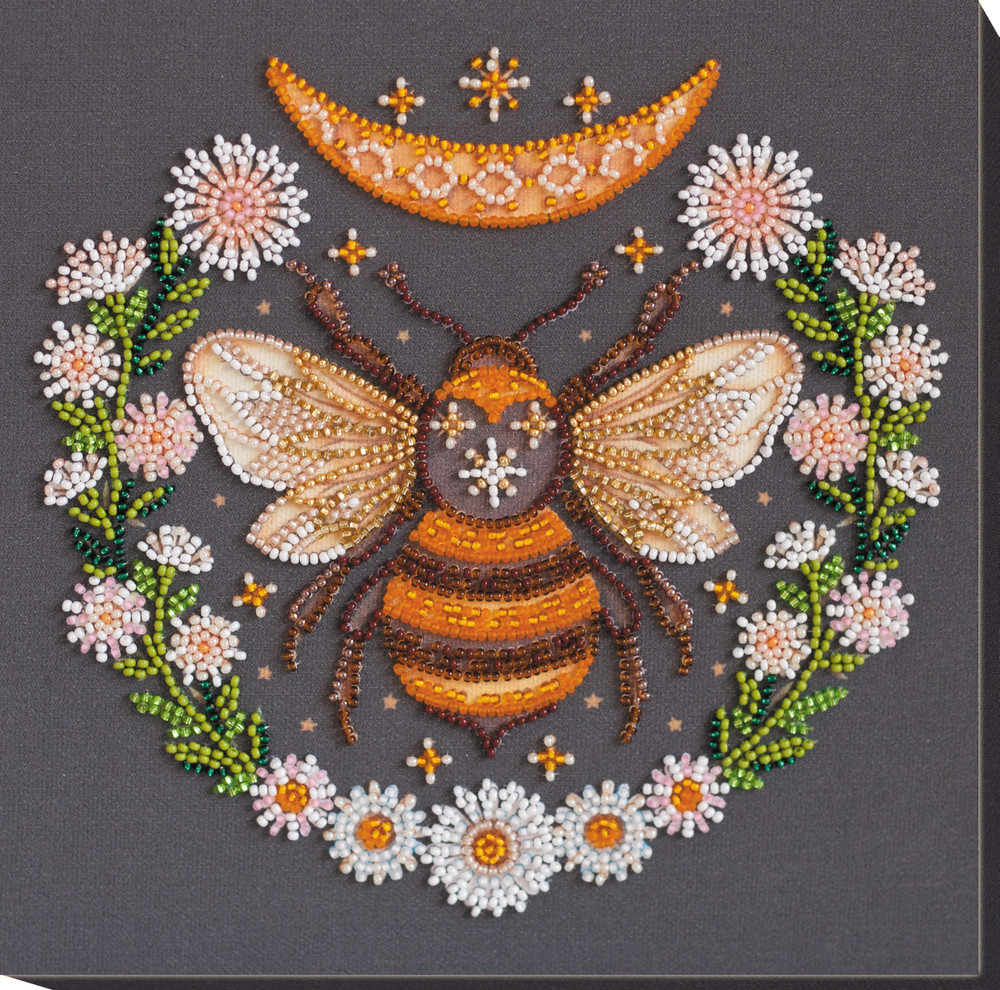 DIY Bead Embroidery Kit "Honey dream" Beaded stitching needlepoint beadwork