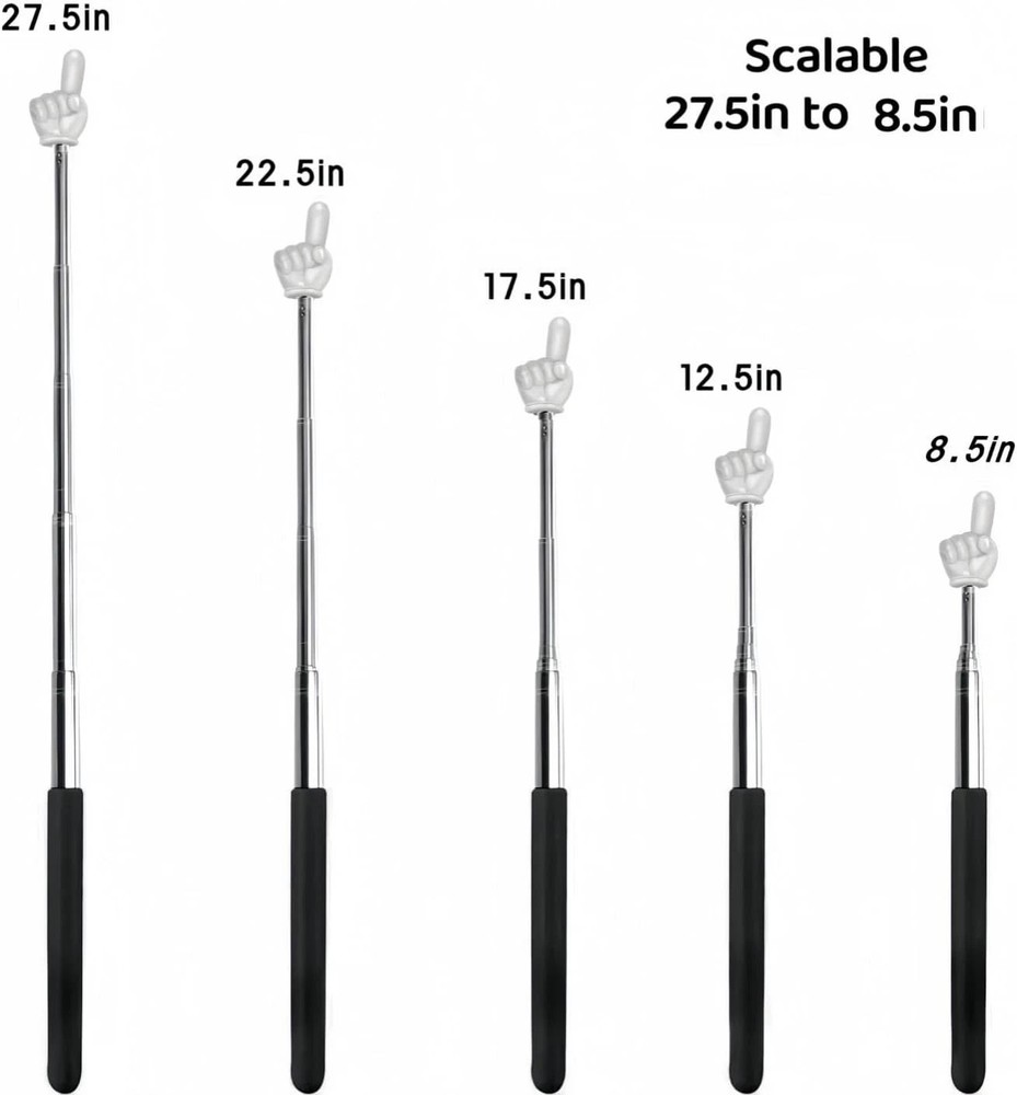 Retractable Teachers Classroom Hand Pointer, Extendable Pointer Finger Stick,...