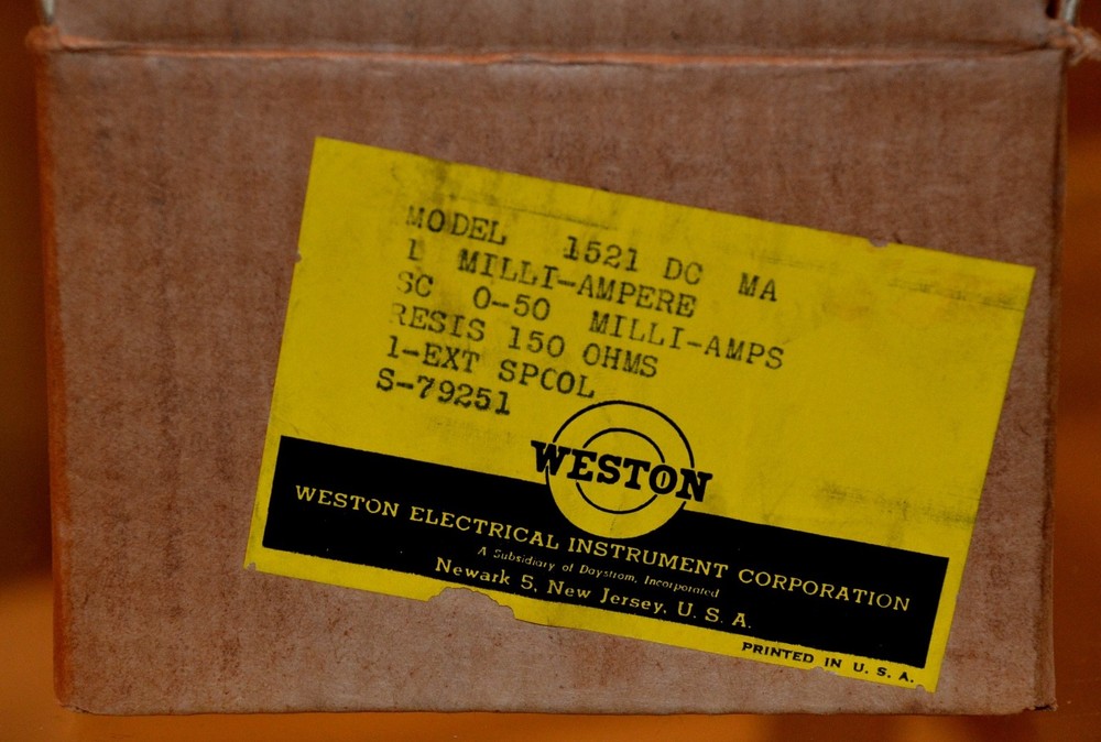 NIB Weston Model 1521 DC 0-50mA Panel Meter