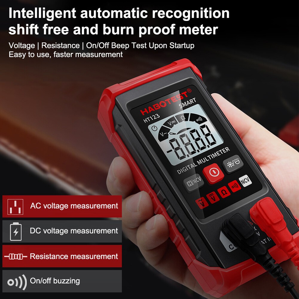 Digital Multimeter Electrical Auto-Ranging Voltmeter Non-Contact Voltage Tester