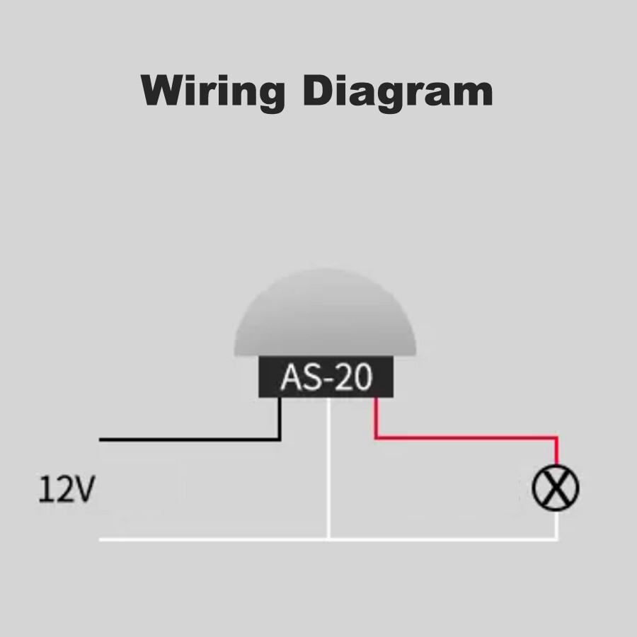 2Pcs AS-20 LED Photosensitive Controller 12V/10A Optical Control Sensor Switches