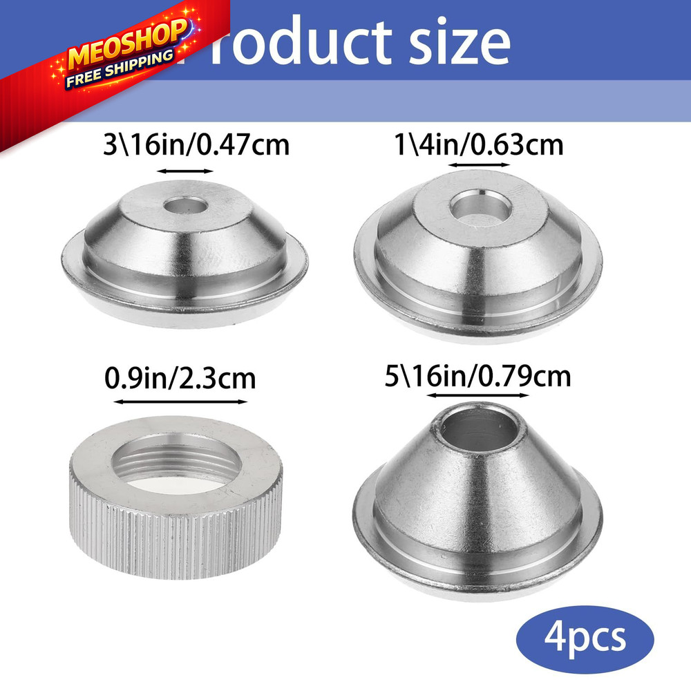 4 PCS Texture Sprayer Orifice Tip Set, 3 Nozzle Tips 1 Threaded Collar sliver