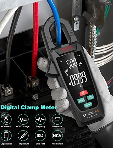 Digital Clamp Meter Multimeter for AC/DC Current & Voltage, Auto-ranging 9999