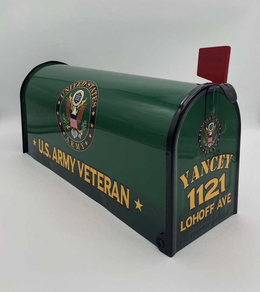 Army Vet Custom Mailbox - Veterans Day Gift For Dad - Personalized Gifts