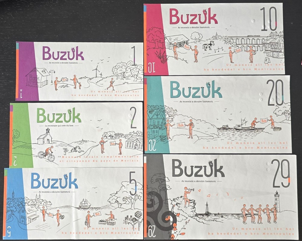 France Local Currency BUZUK Banknote FULL SET Very Rare Britton Language Version