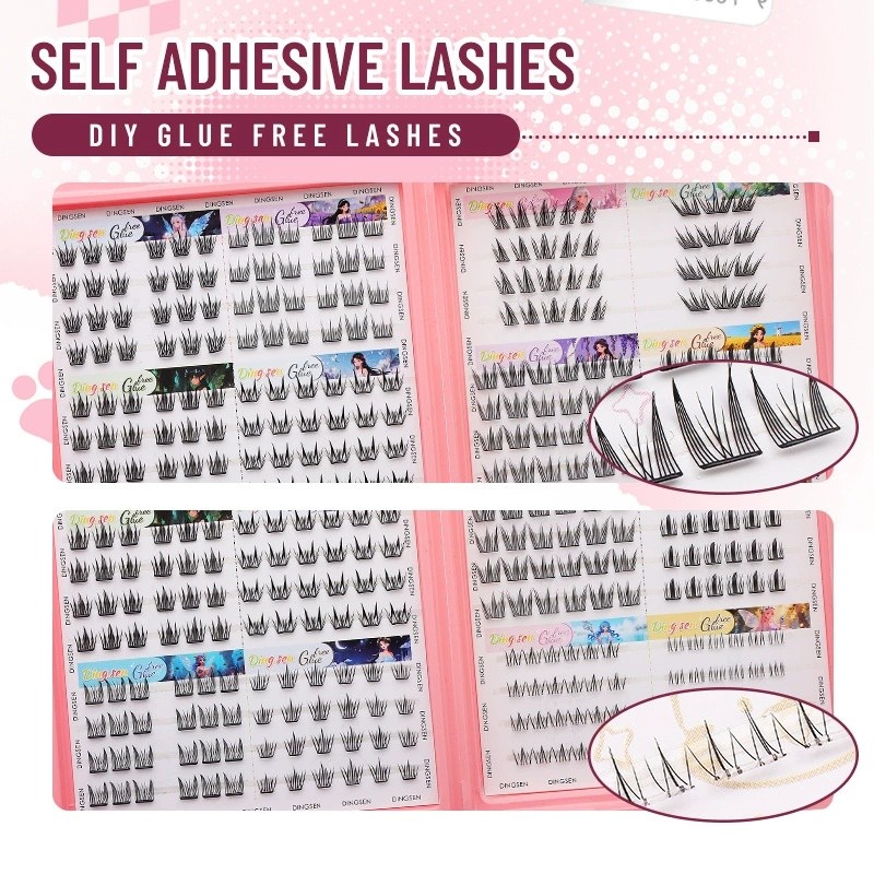 12 Styles Segmented Self-Adhesive False Eyelashes – Mixed Set No Glue