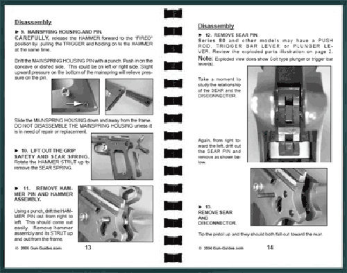 1911 Pistol Manual Book Takedown Colt Guide direct from Gun-Guides Disassembly