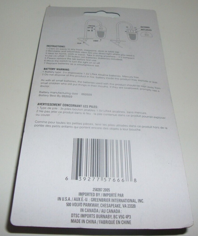 NEW! Adjustable Clip-On LED Book Light Great Portable Reading Light 