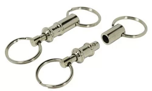 New 2pc Premium Quality Pull Apart Key Chain w 2 Separate Rings