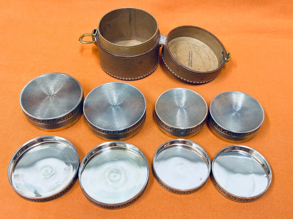 French Sterling Silver Snuff Box Set