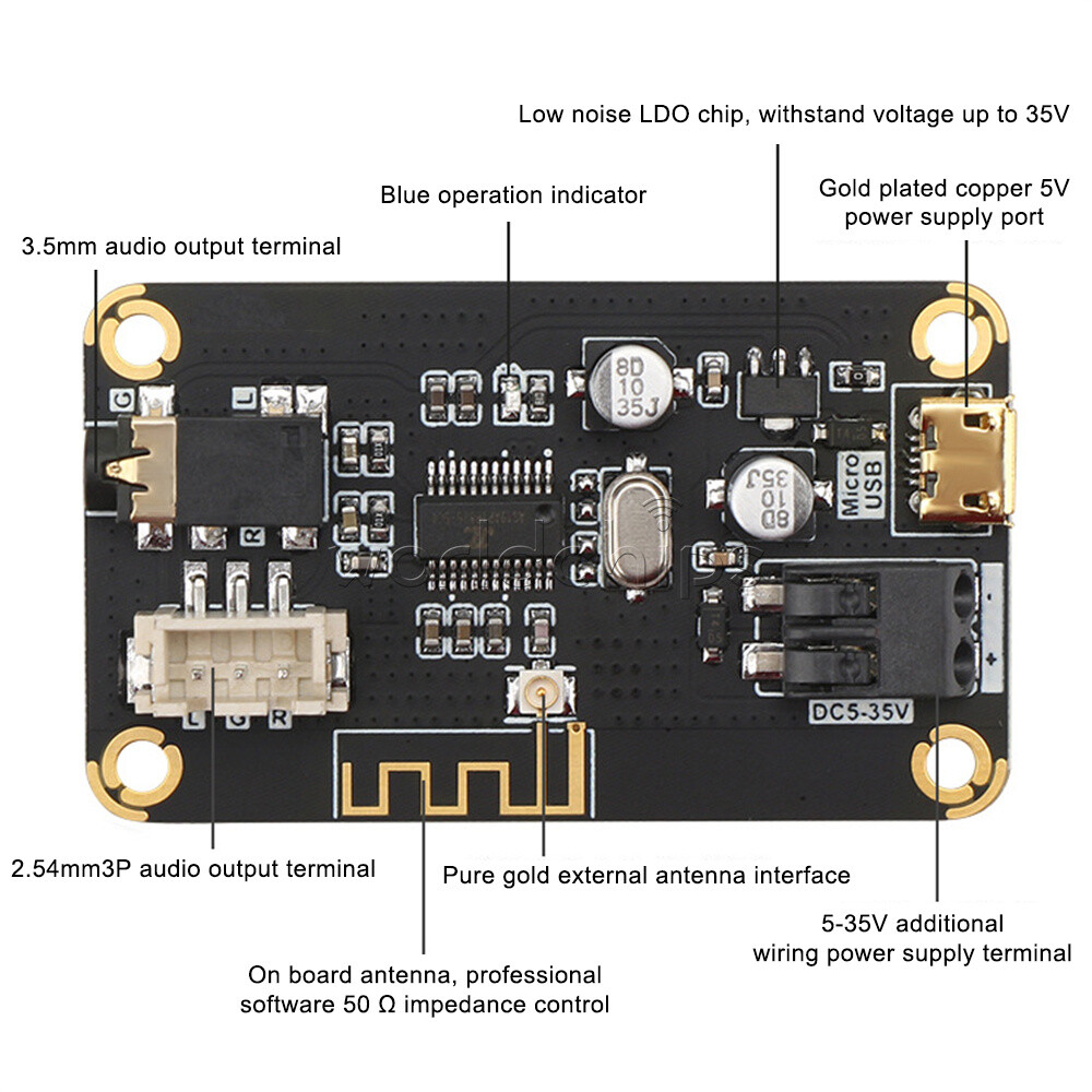 MP3 Bluetooth 4.2 Decoding Board Audio Amplifier Board Car Audio Receiver Module