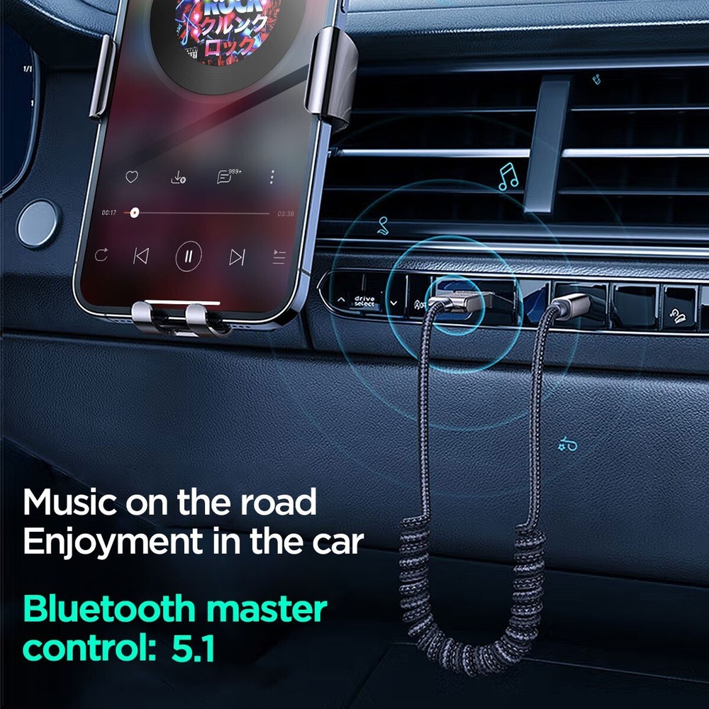 Bluetooth Audio Music Receiver Cable 3.5mm to USB AUX Wireless Car Home Adapter