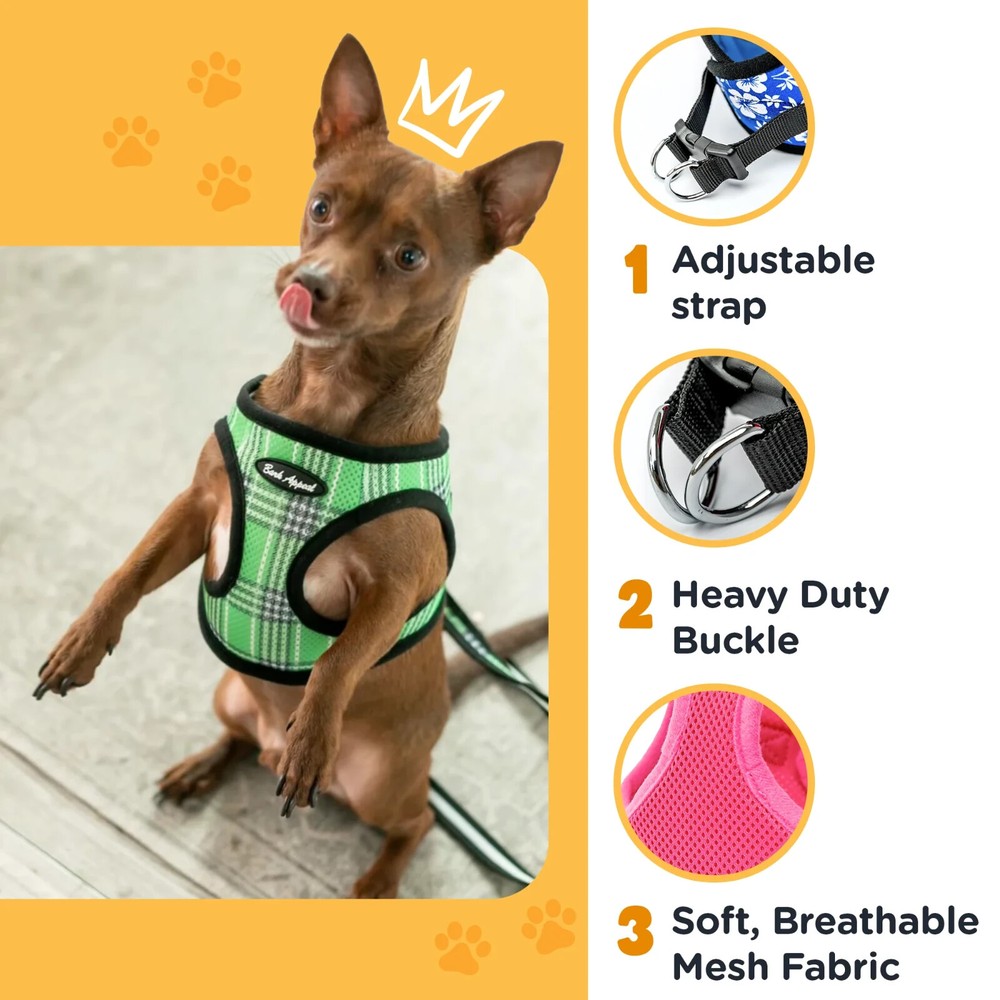 Bark Appeal Solid Mesh No Choke Step-In Harness