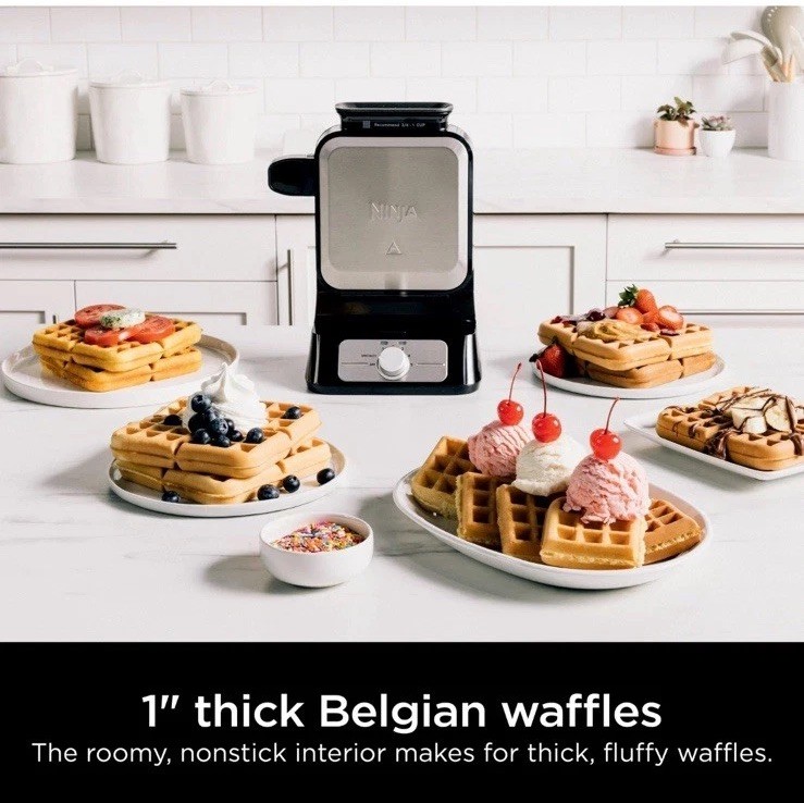 Ninja BW1001 NeverStick PRO Belgian Waffle Maker