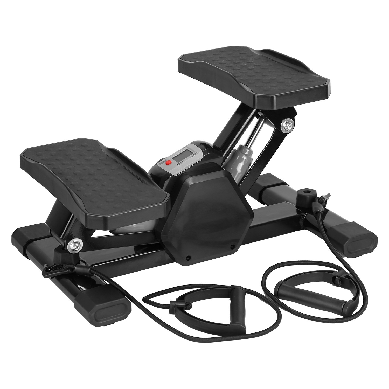 Mini Stepper Stair Stepper With Resistance Bands Quiet Workout Stepper With Digi