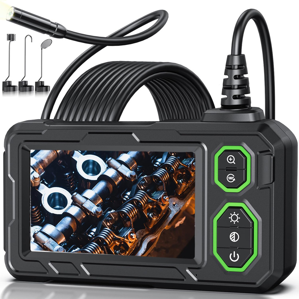 Endoscope Camera with Light, 4.3" Inspection Camera, 1920P HD Borescope with 8 L