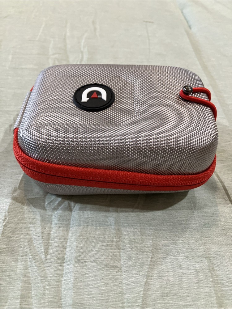 ACHIX Golf Rangefinder Hard Shell Case, Zip Around, Silver W/Red Trim, NIB!