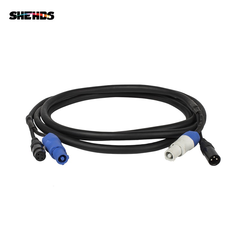 SHEHDS 10ft/3m 3pin Powercon and DMX Power Cable Combination Stage Par Light