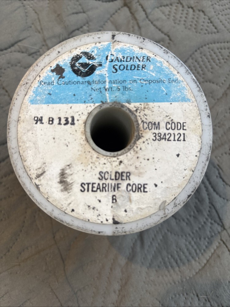 Vintage Gardiner Solder - 5 lbs. - Stearine B Core - Com Code 3342121