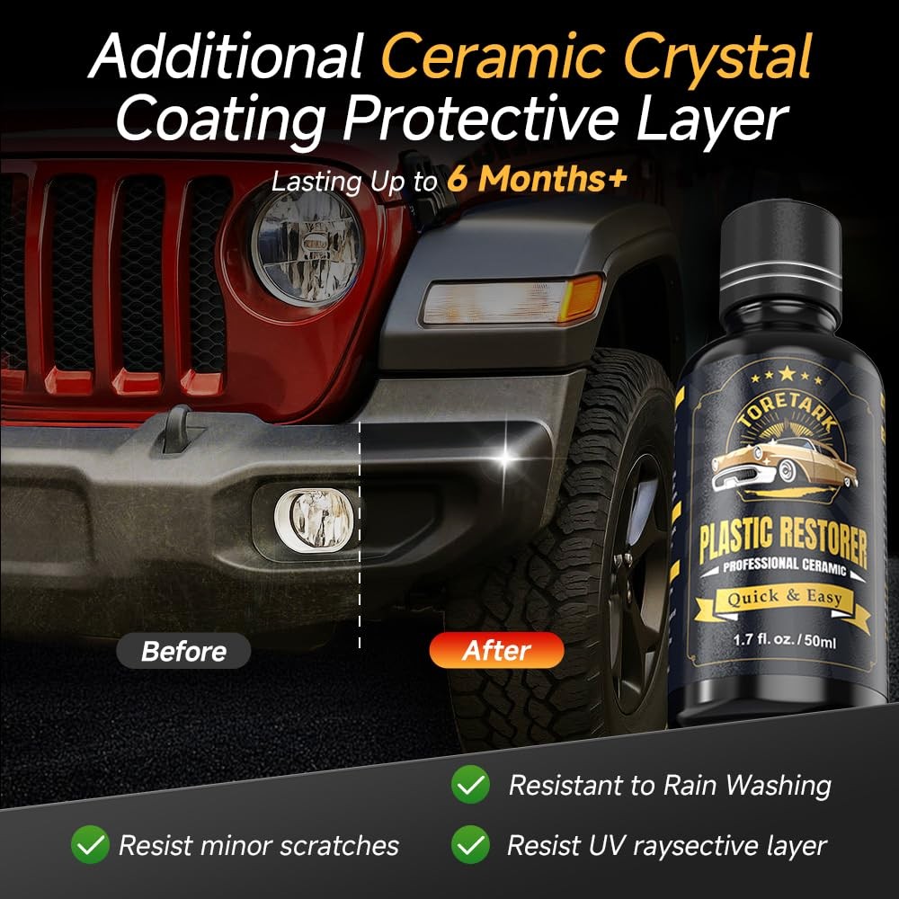 Toretark Ultimate Ceramic Coating&Plastic Trim Restorer with Crystal Coating
