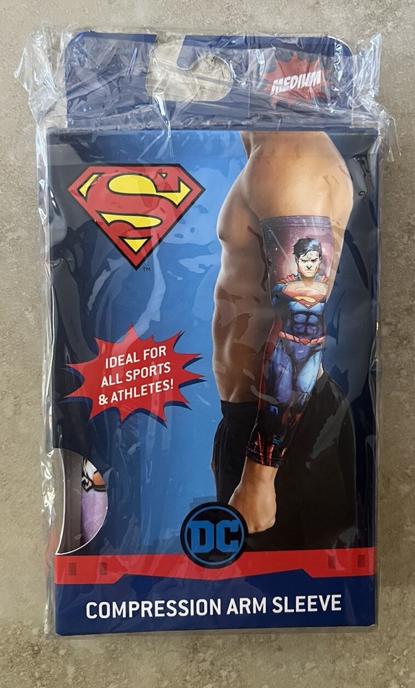 Superman Compression Athletic Arm Sleeve Size Medium Licensed DC Comics