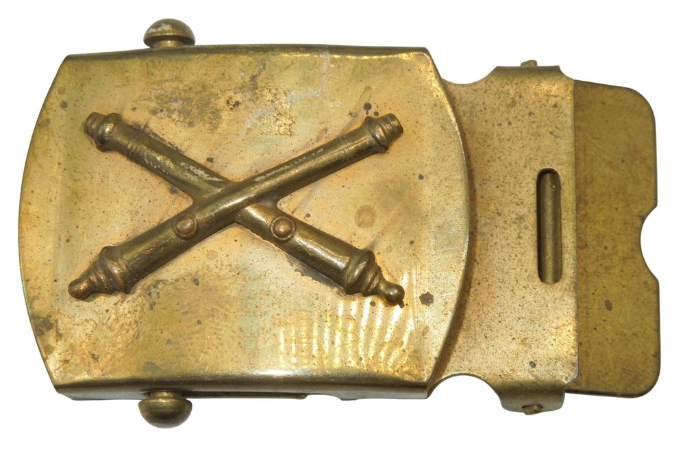 Original WWII US Army Artillery Brass Belt Buckle CA4
