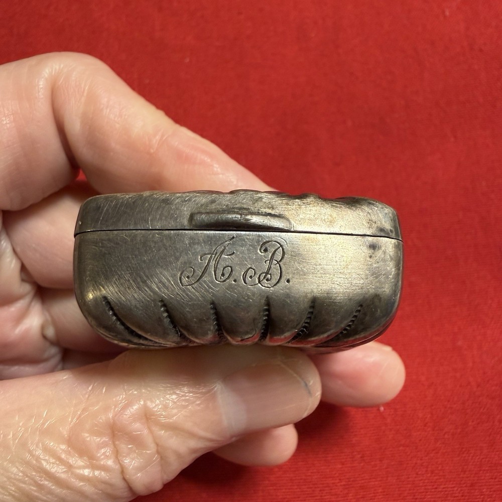 Antique Sterling Silver Pill Box 1638 Hallmarks 29g