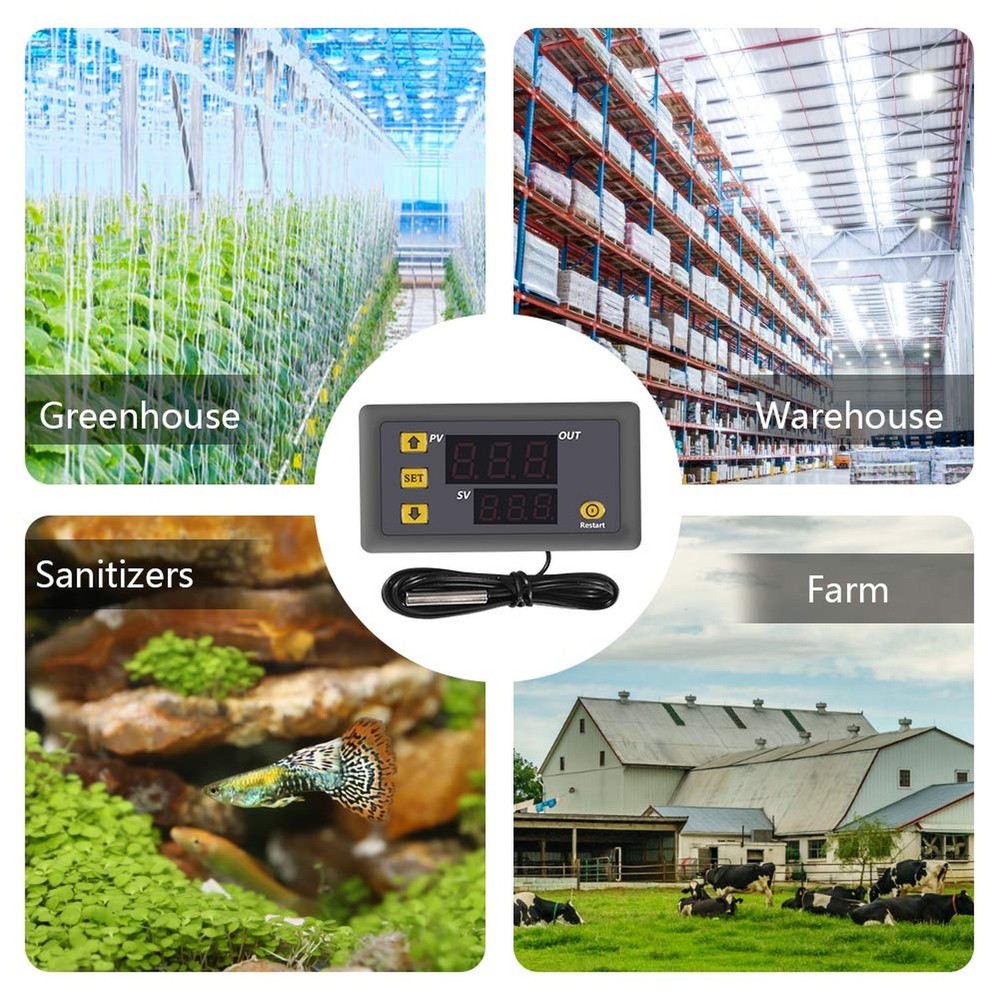 Digital Temperature Controller, W3230 AC110-220V LED Digital Temperature Cont...