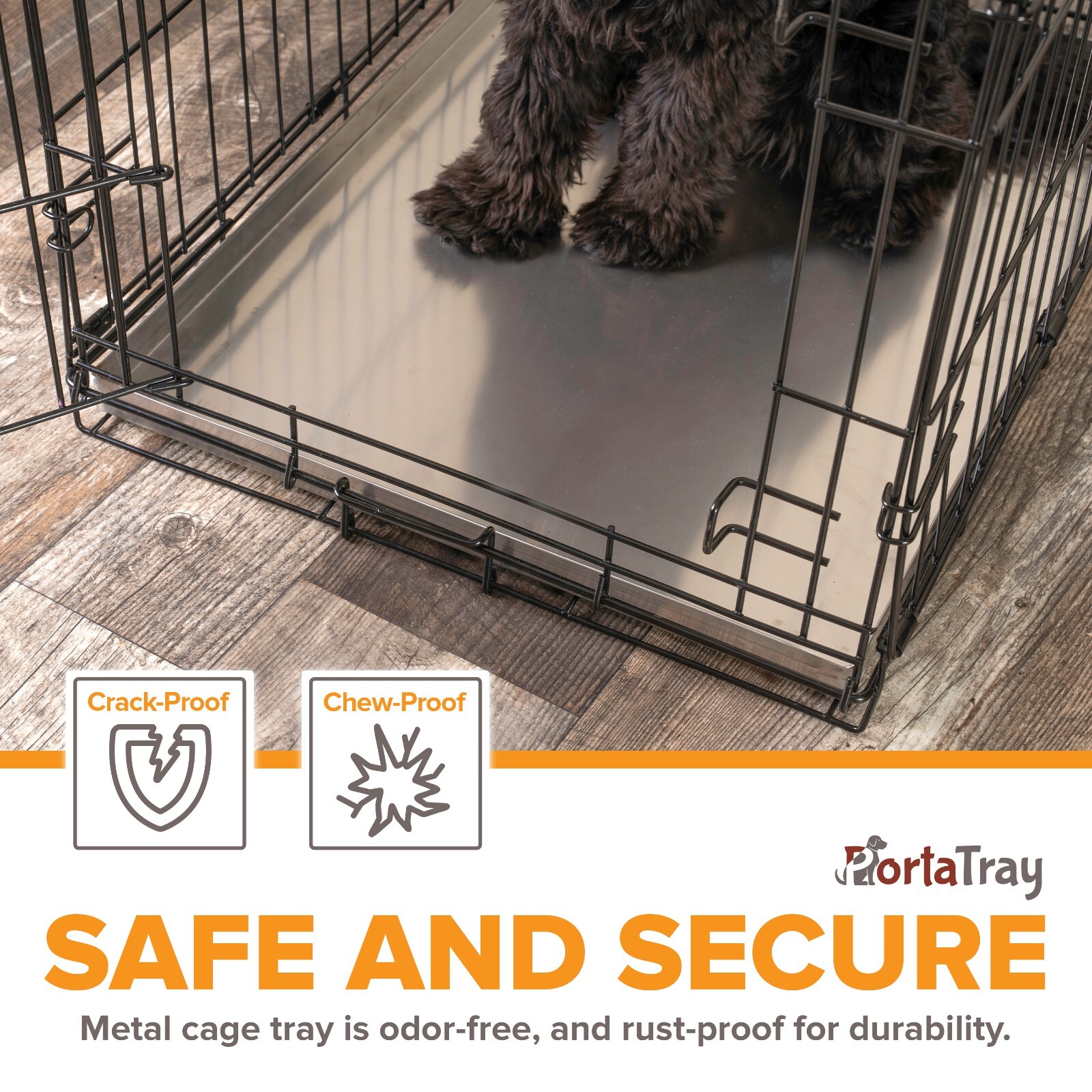 PortaTray Replacement Dog Crate Pan Galvanized Chew Proof -29-1/2"x19-3/4"x1"