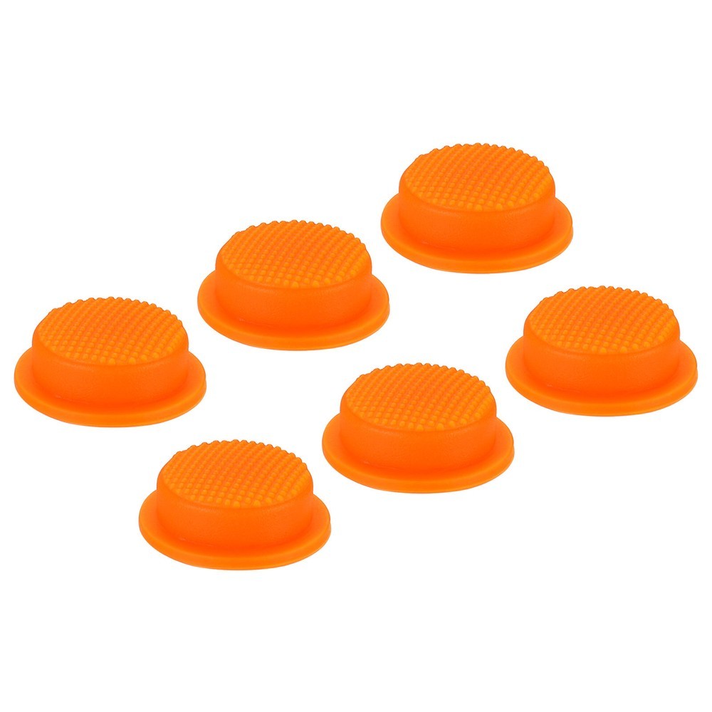 6Pcs 0.63" LED Flashlight Switch Cap, Silicone Soft Boot Cover, Orange