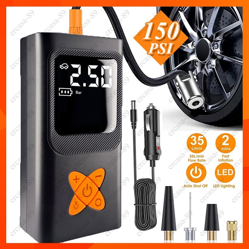 Tire Inflator Car Air Pump Compressor Electric Portable Auto 12V Volt 150 PSI