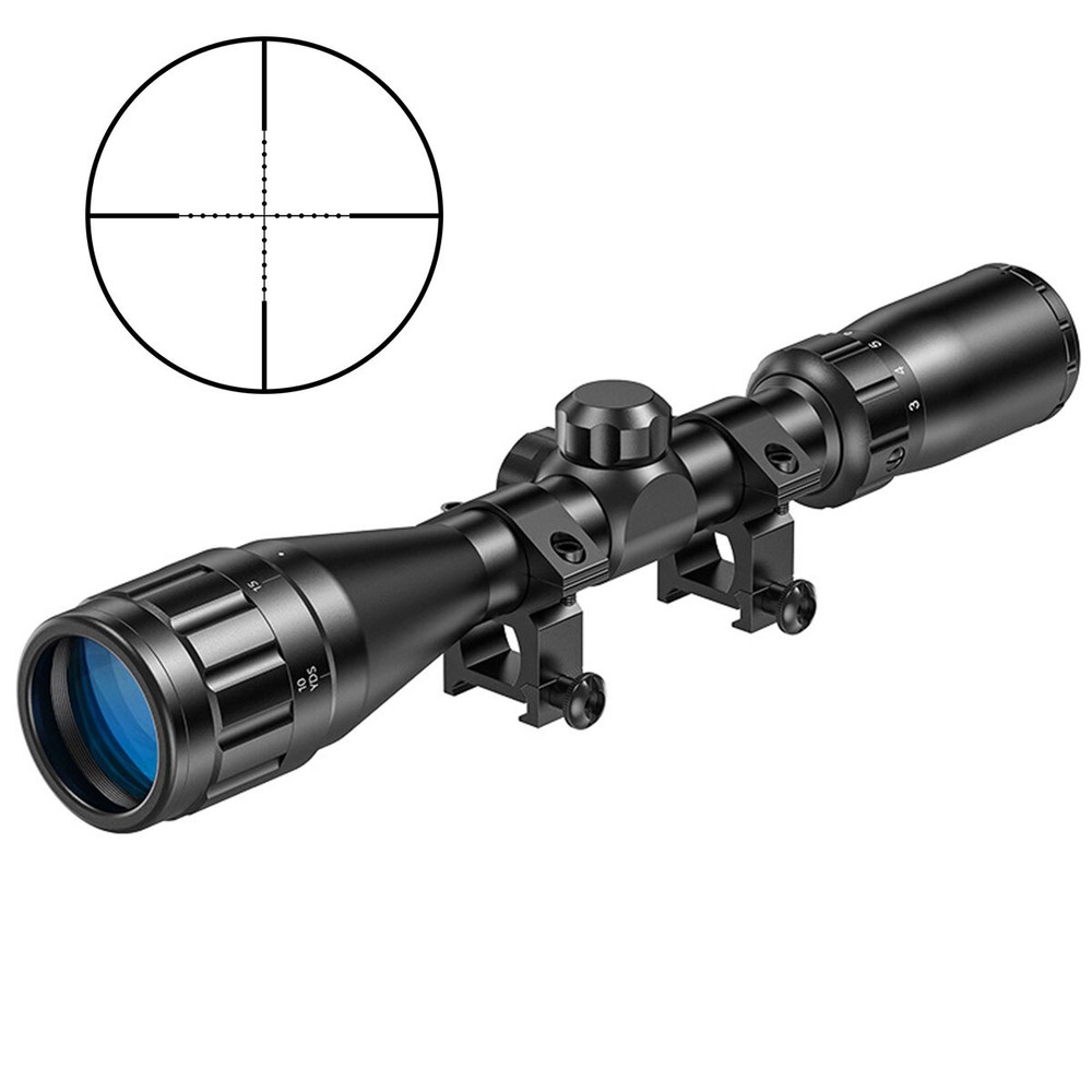 3-9X40 Rifle Scope Mil-Dot Reticle Optics Scope W/ Mounts - Adjustable Objective
