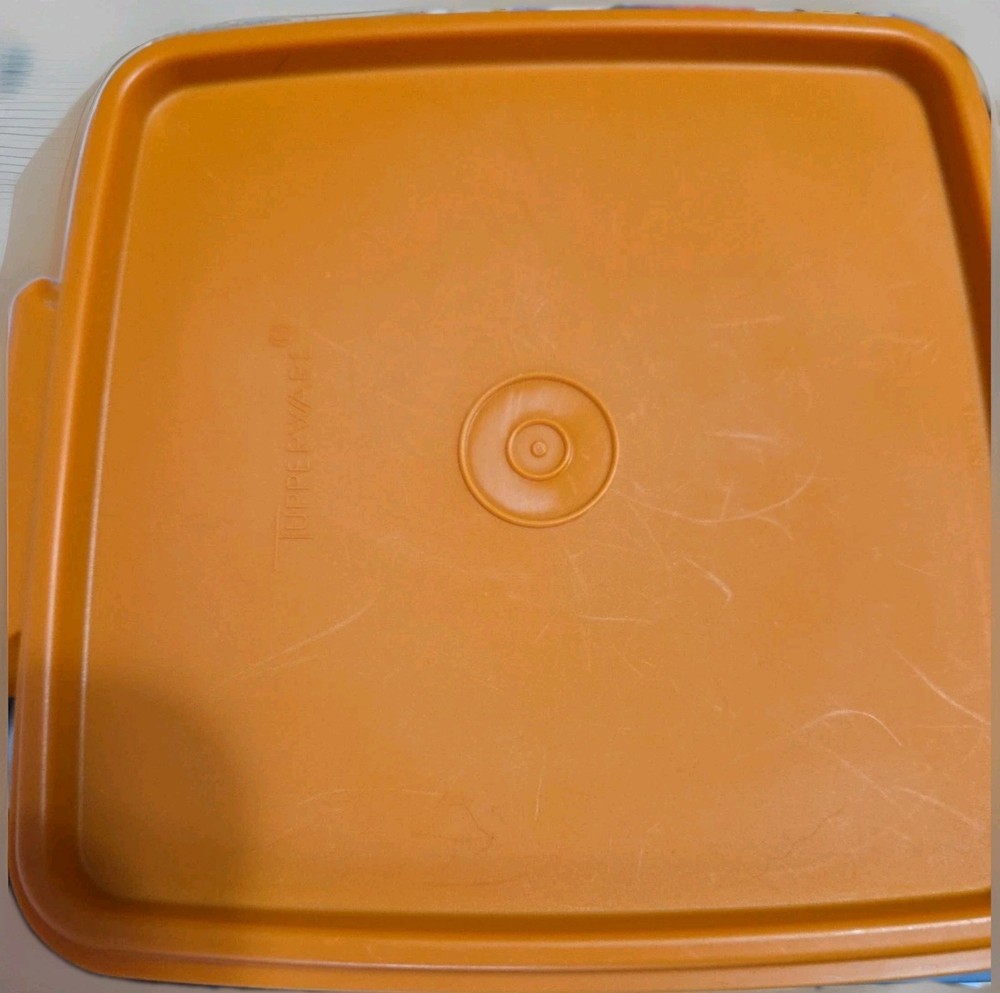 2 Vintage Tupperware Set Orange & Red Sandwich Keeper Containers