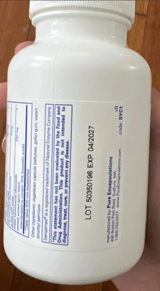 Wobenzyme Replacement - Pure Encapsulations Systemic Enzyme Complex 180 Caps NEW
