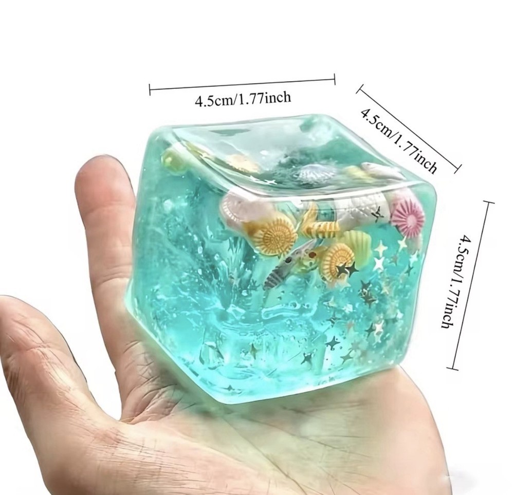 Magic Ocean Cube Squishy – Super Soft Star & Seashell Fidget Toy