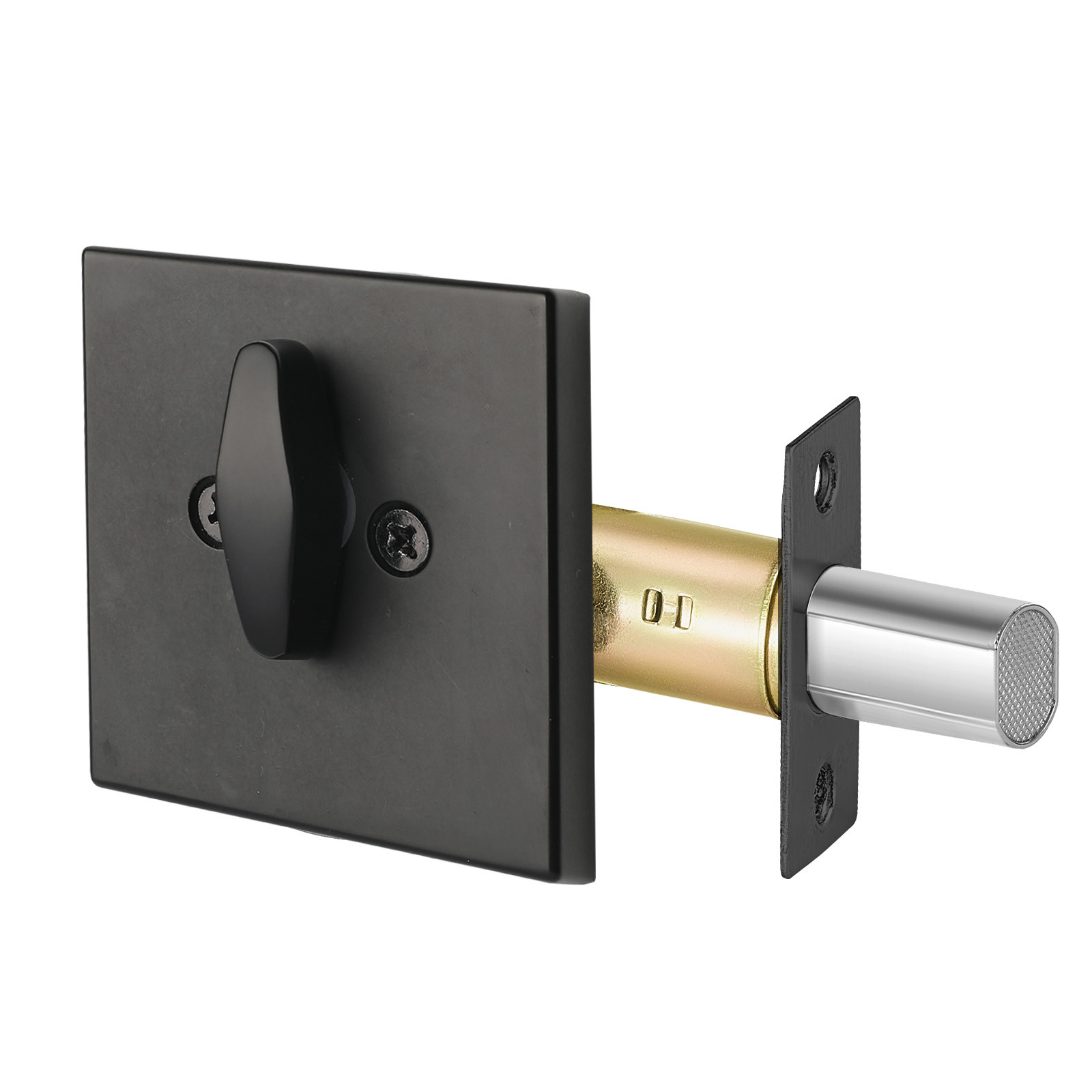 Deadbolt Lock Square Single Cylinder Dead Bolt Keyed Matte Black 3 Keys