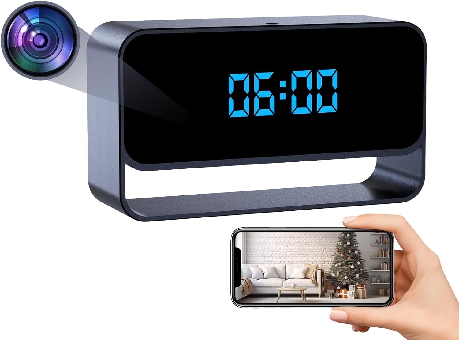 Camara Espia Oculta Reloj Despertador Seguridad 1080P Detector Movimiento NUEVO
