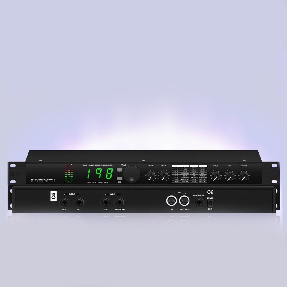 Pro Digital Reverb Multi Effect Dsp Processor Audio Equalizer Vocal Mic