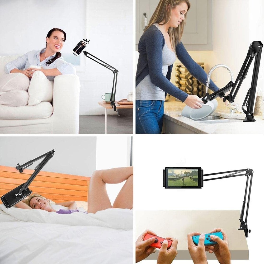 360° Rotation Adjustable Bed Mount Foldable Bracket for 4.72"-7.08" Phone&Tablet