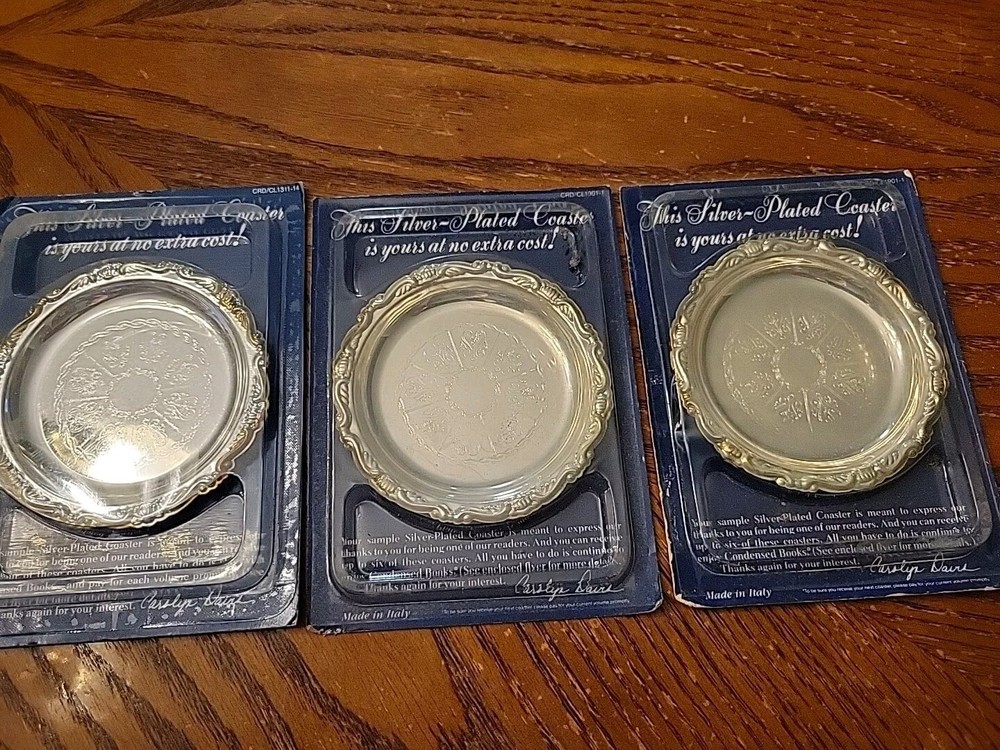 3 - Vintage 1988 Vintage Readers Digest Exclusive Silver Plated Coaster