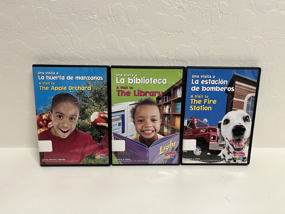 Pebble Bilingual Plus Capstone Press Interactive School Software 3 Disc Lot